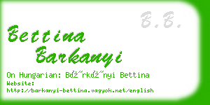 bettina barkanyi business card